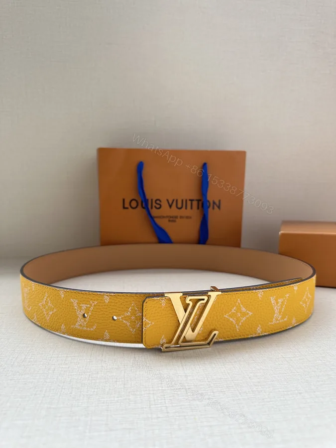 View 1 of LV 一比一黃色Monogram帆布腰帶 時尚百搭精品男士皮帶