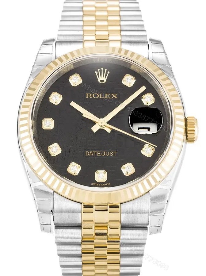 View 1 of Replica Rolex Datejust Black Jubilee Dial 116233 36 mm