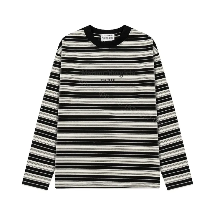 View 1 of Striped Knit Crewneck: Subtle Logo, Versatile Luxury Knit