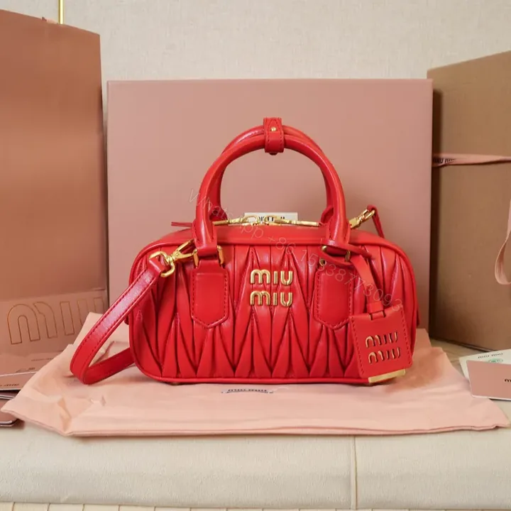 View 1 of Vivid Red Quilted Mini Satchel: Luxury Everyday Bag