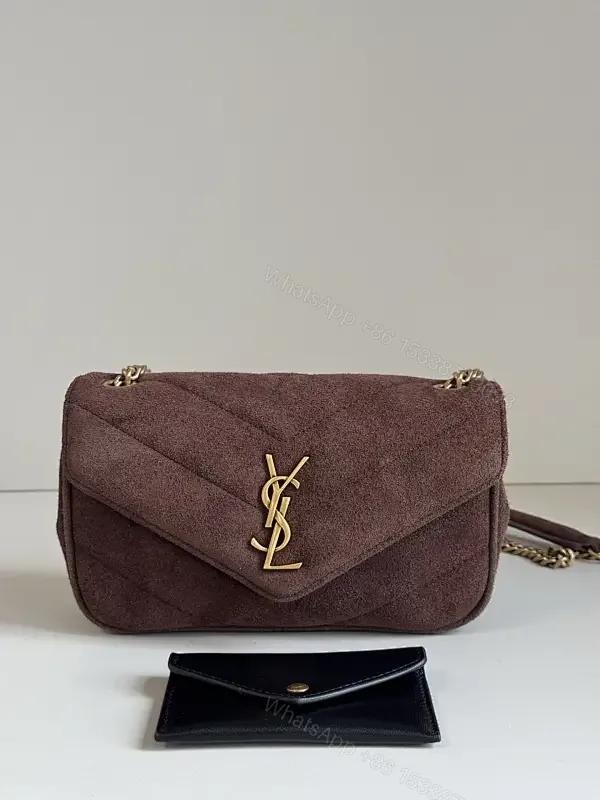 View 1 of Velvet Block Shoulder Bag with Gold Logo Detail