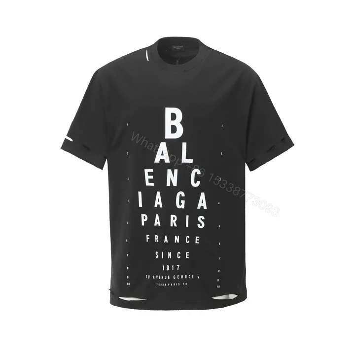 View 1 of Balenciaga 一比一 男款字母印花短袖T恤 街頭潮流設計