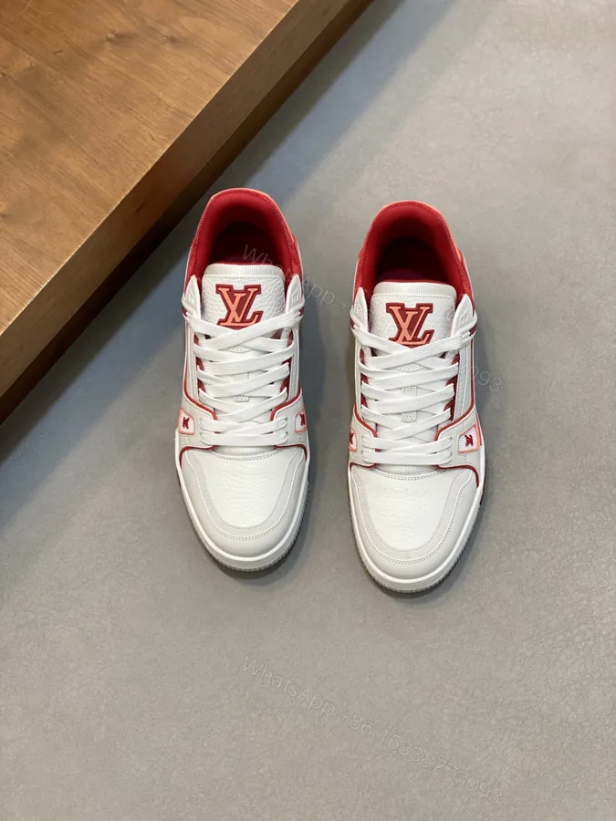 View 1 of LV A貨 男款紅白撞色 Trainer 球鞋 活力亮眼百搭潮流款