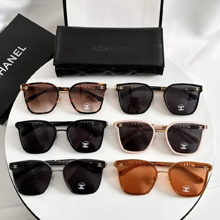 View 1 of Bold Square Sunglasses—Acetate/Metal, Signature Luxe Details