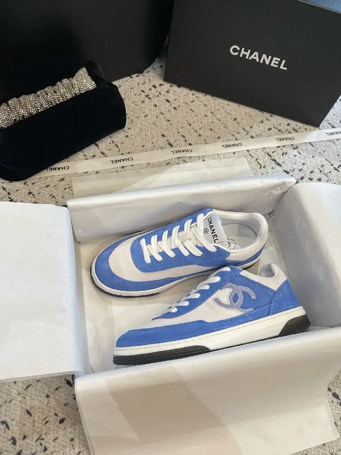 View 1 of Blue Suede & Textile Luxe Sneaker: Modern, Cushioned Comfort
