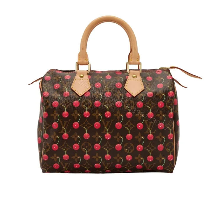View 1 of Louis Vuitton X Takashi Murakami Monogram Cerise Speedy 25 Gold Hardware Brown 25Cm