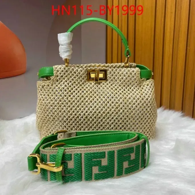 View 1 of Fendi Peekaboo Iconic Mini Bag BY1999 – Raffia and Leather