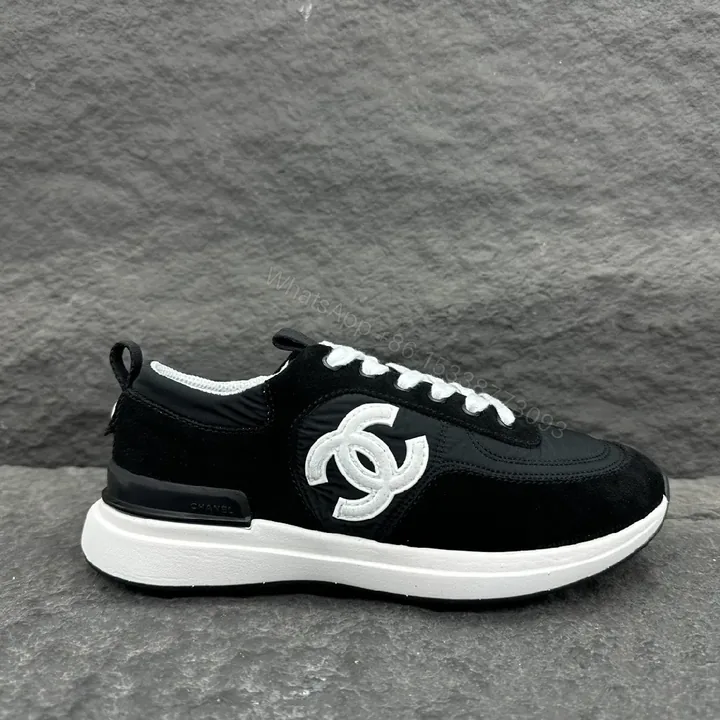 View 1 of Black Suede Knit Runner: Luxe High-Top Sneaker with Logo Detail