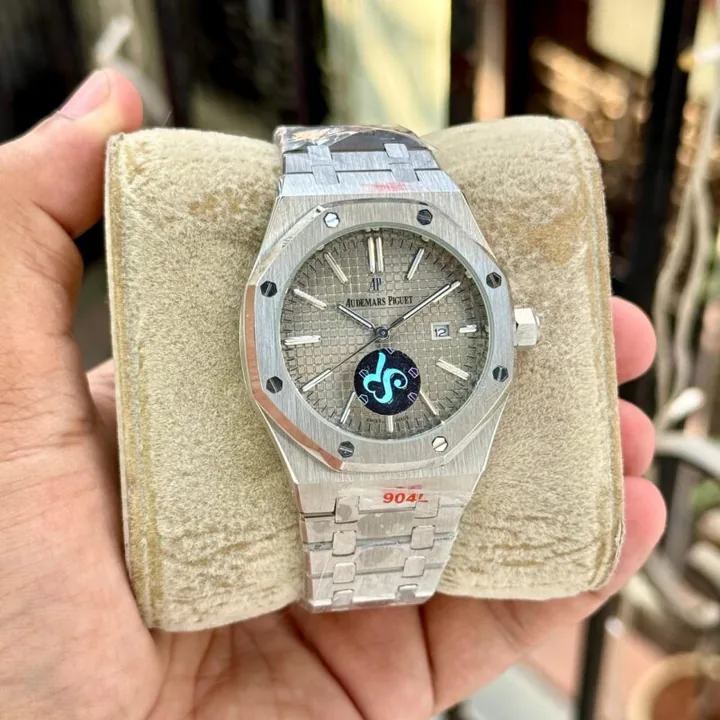 View 1 of Audemars Piguet Royal Oak 43MM Tapisserie Silver Quartz