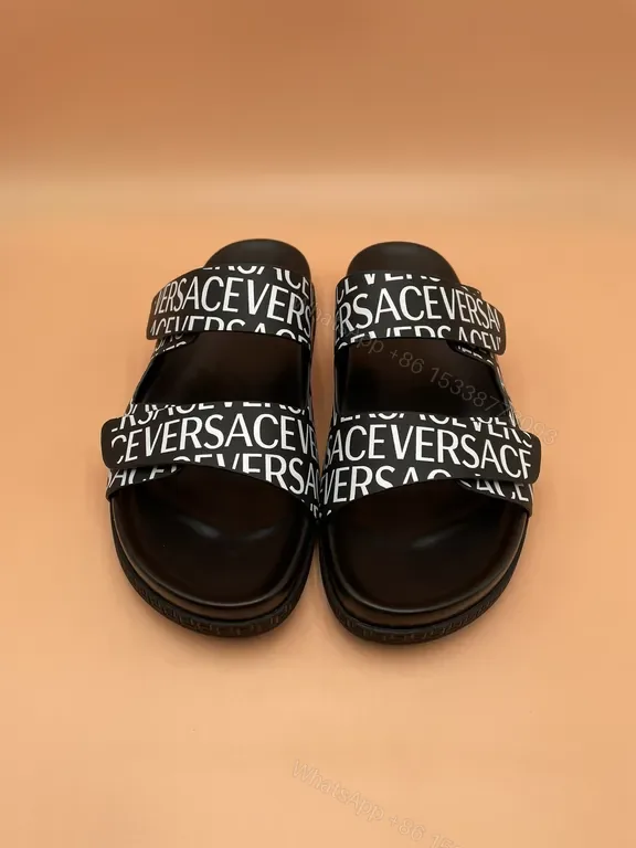 View 1 of Graphic Strapped Slides: Bold Luxe Comfort Slides