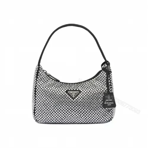 View 1 of Prada Satin Crystal Bag