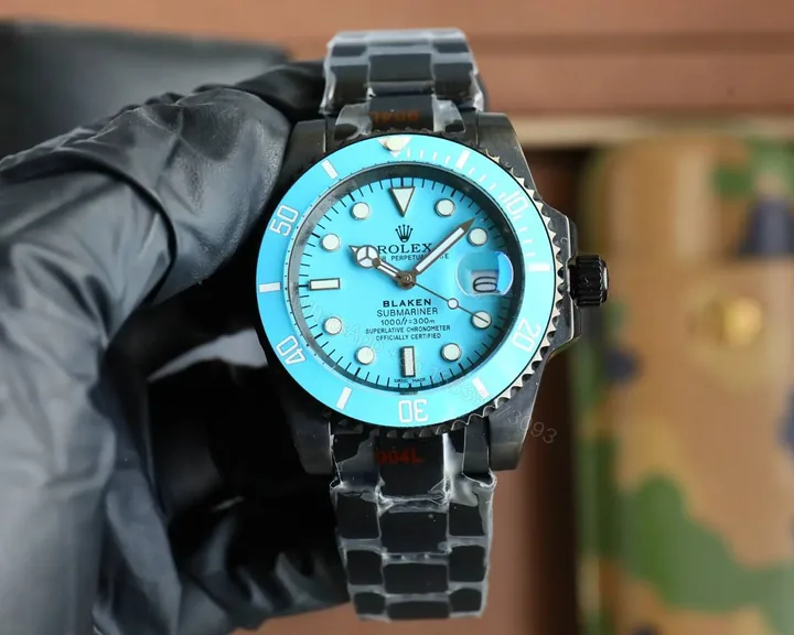 View 1 of Blaken Custom Rolex Submariner Tiffany Blue DLC 40mm RG-CUSTOM-SUB-40MM-BLAKEN-TIFFANY-DLC