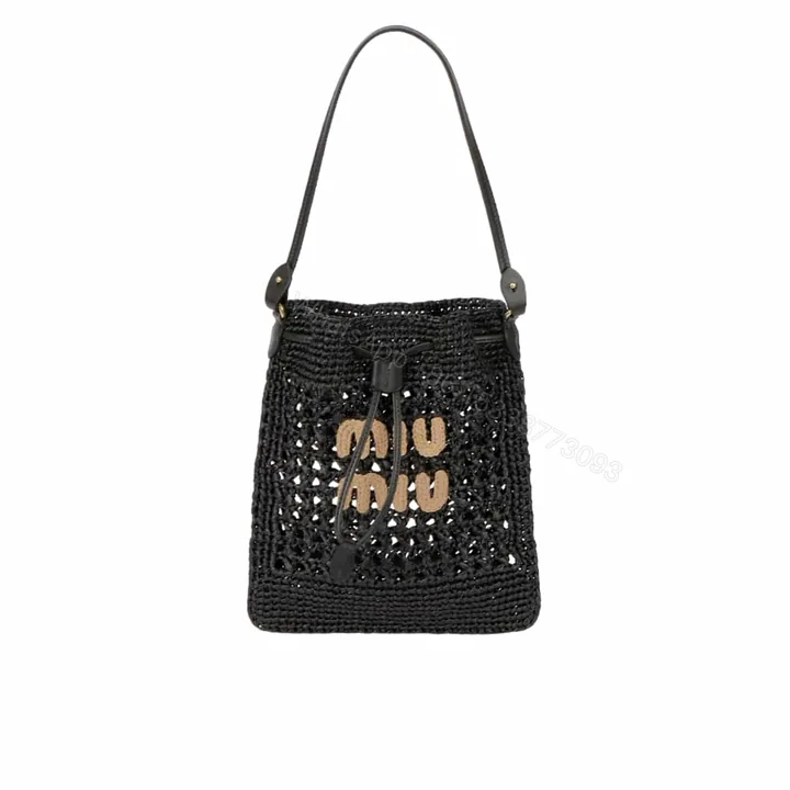 View 1 of MIUMIU WOVEN FABRIC MINI BAG BLACK 22CM