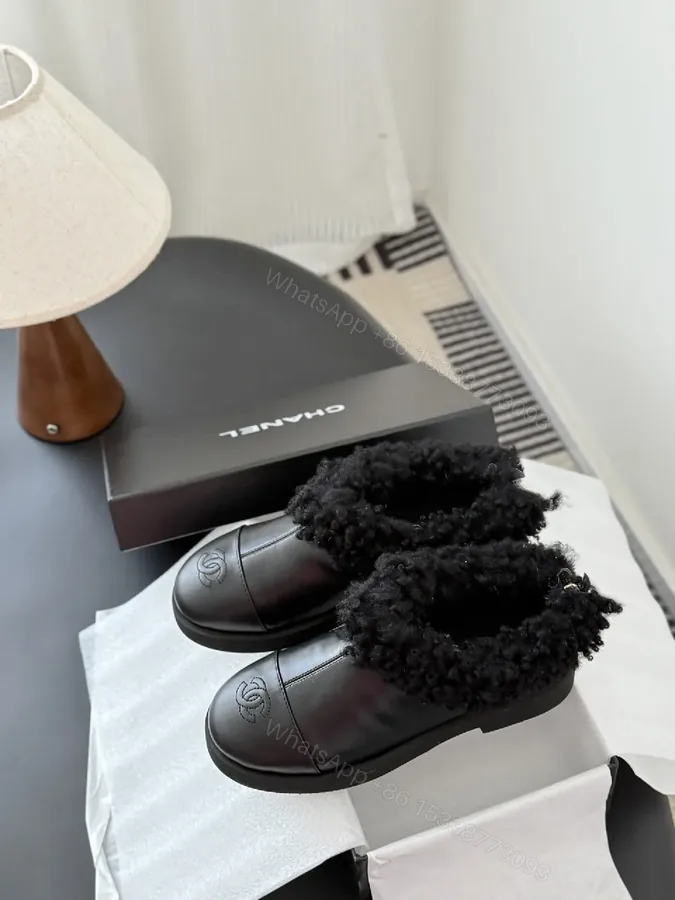 View 1 of Faux Fur Trim Leather Mules – Luxe Comfort, City-Chic Style