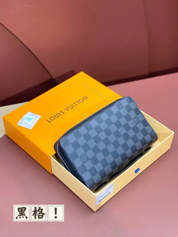 View 1 of Compact LV Damier Wallet: Luxury, Durable & Slim
