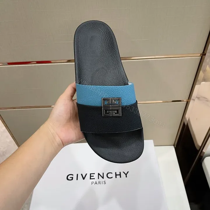 View 1 of Two-Tone Textured Slide with Signature Hardware â€” Elevated Comfort