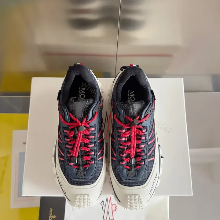 View 1 of Navy & Red MONCLER-Inspired Luxury Sneakers: All-Day Comfort