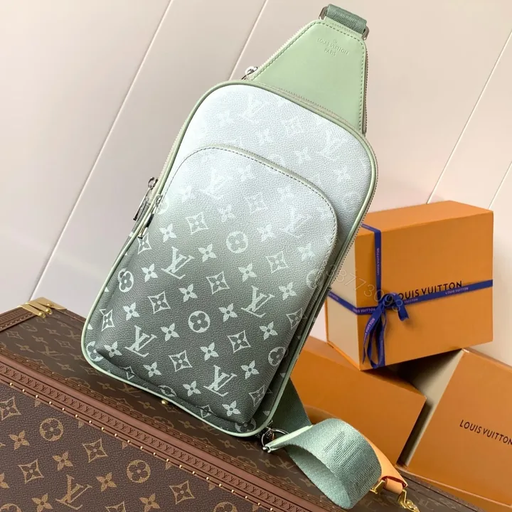 View 1 of LV AVENUE SLINGBAG 31 IN WHITE AND BLACK OMBRE MONOGRAM CANVAS
