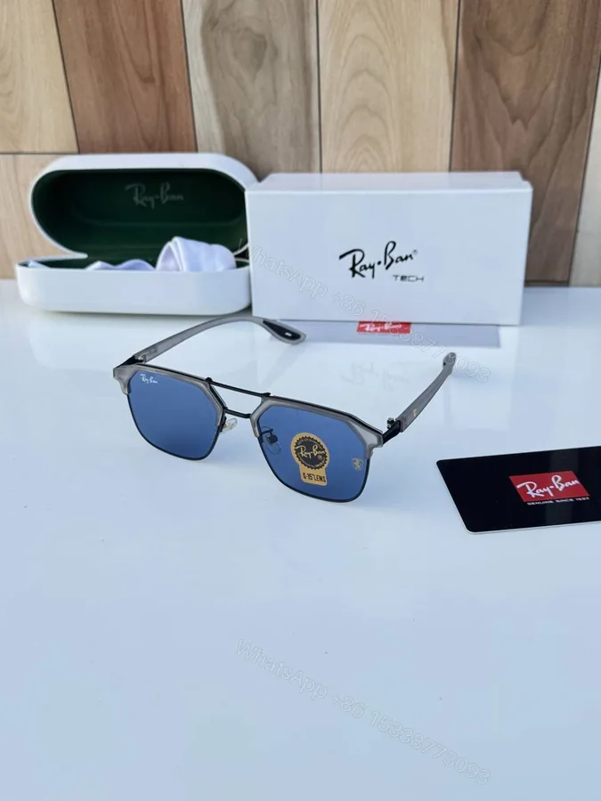 View 1 of First Copy RayBan 04 Grey Blue Sunglasses