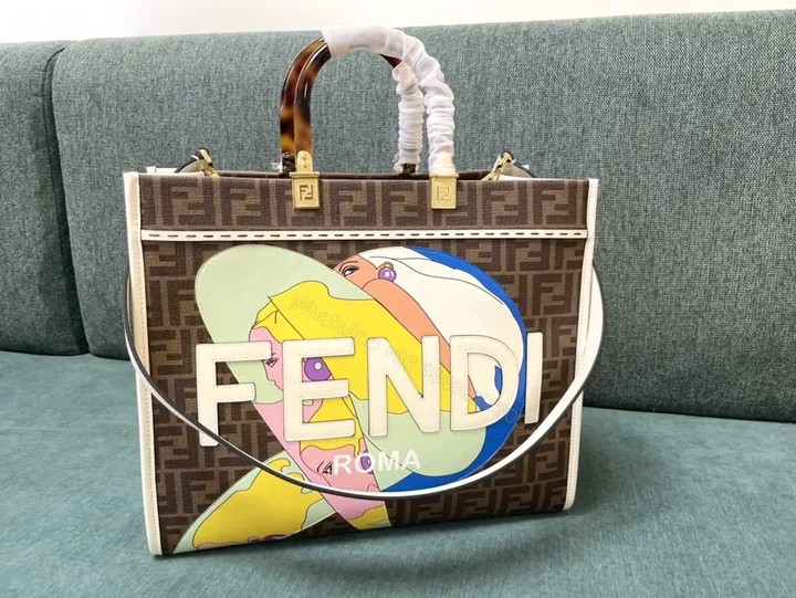 View 1 of Bold Fendi-Inspired Canvas Handbag: Modern Luxury