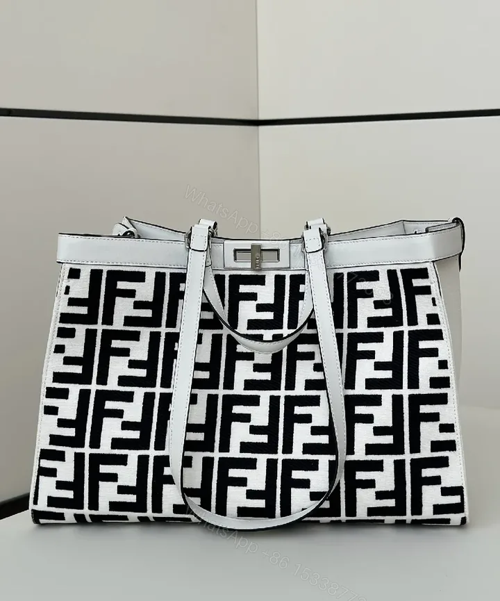 View 1 of Monochrome Leather-Trim Tote: Structured, All-Day Statement