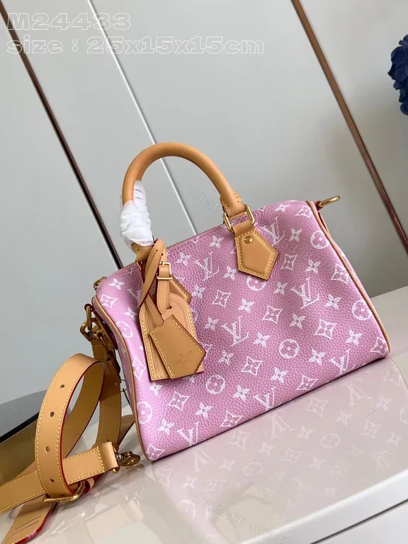 View 1 of Pink LV Monogram Handbag with Detachable Strap