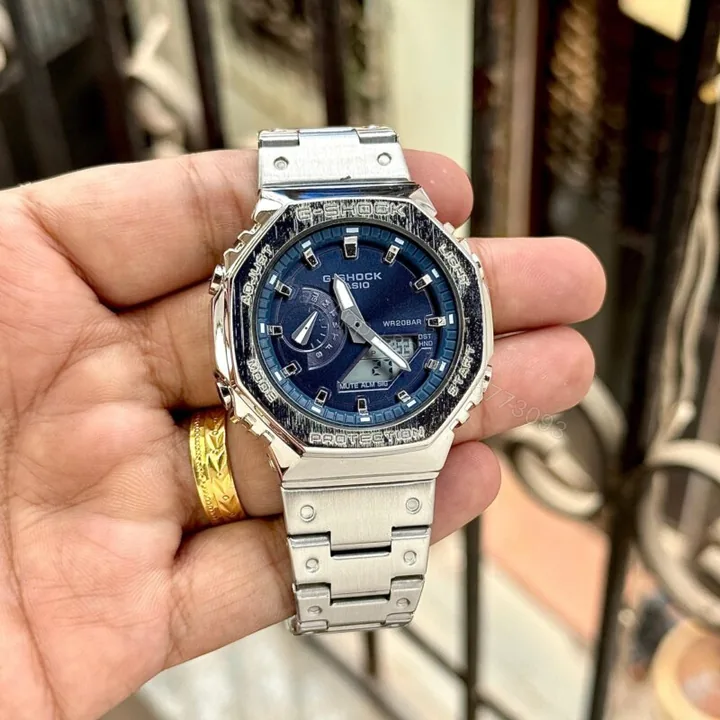 View 1 of G-Shock G-Steel GM-2110D Silver Navy 45mm Analog-Digital
