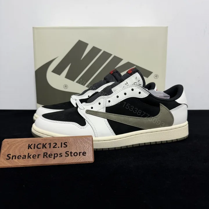 View 1 of Travis scott x Air Jordan 1 Low Olive reps