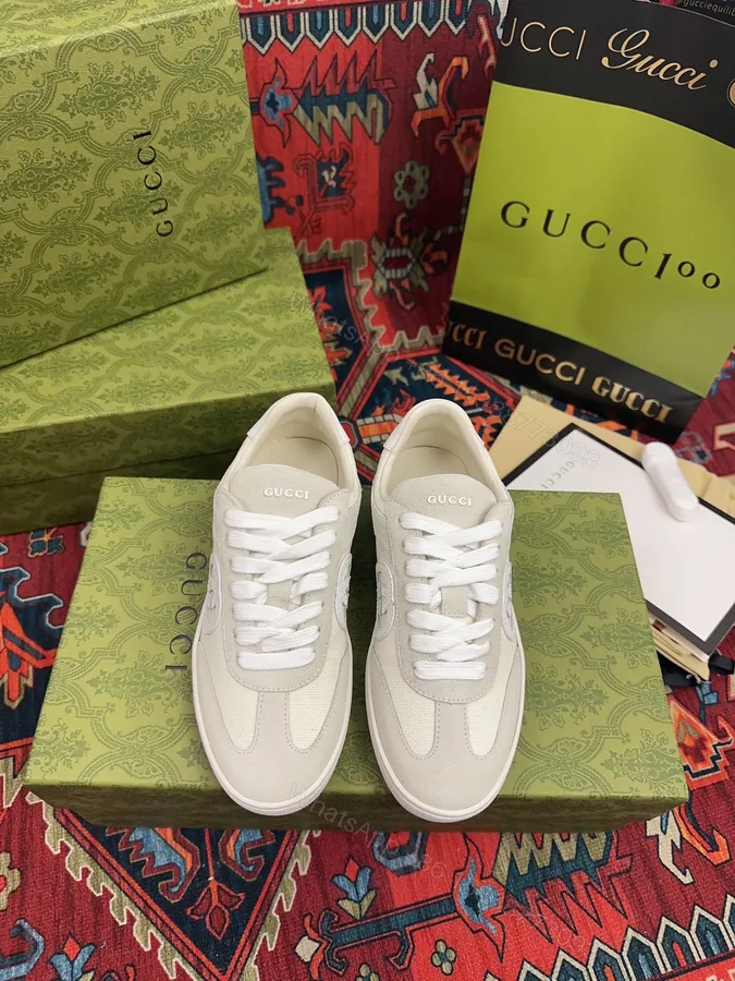View 1 of Gucci 高仿 男女款 米白復古運動鞋 簡約氣質百搭款