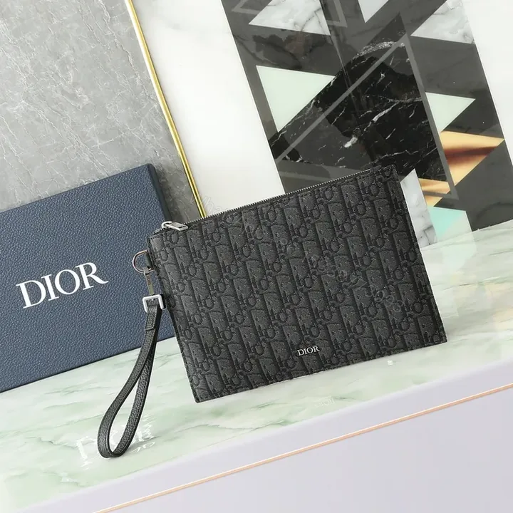 View 1 of Monogram Textured Compact Clutch â€” Day-to-Night Dior-Inspired Carry