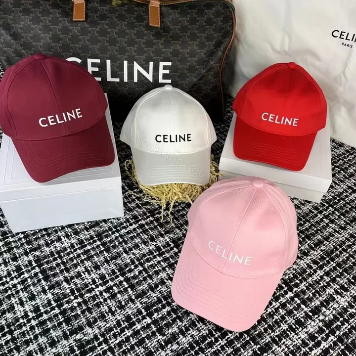 View 1 of Color-Block Luxe Cap: Premium Cotton, Minimal CELINE Logo Cap