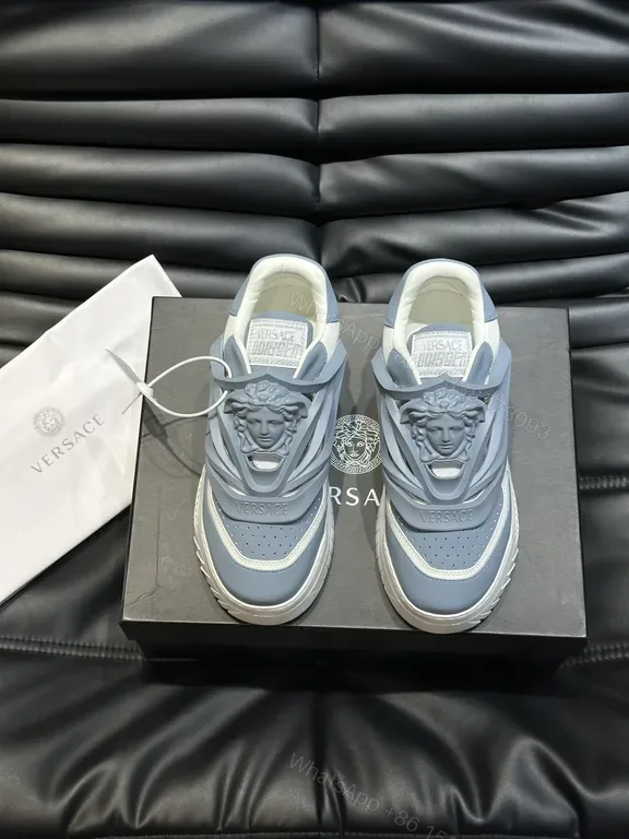 View 1 of Blue-Gray Soft-Blend Sneakers: Luxe Streetwear Comfort