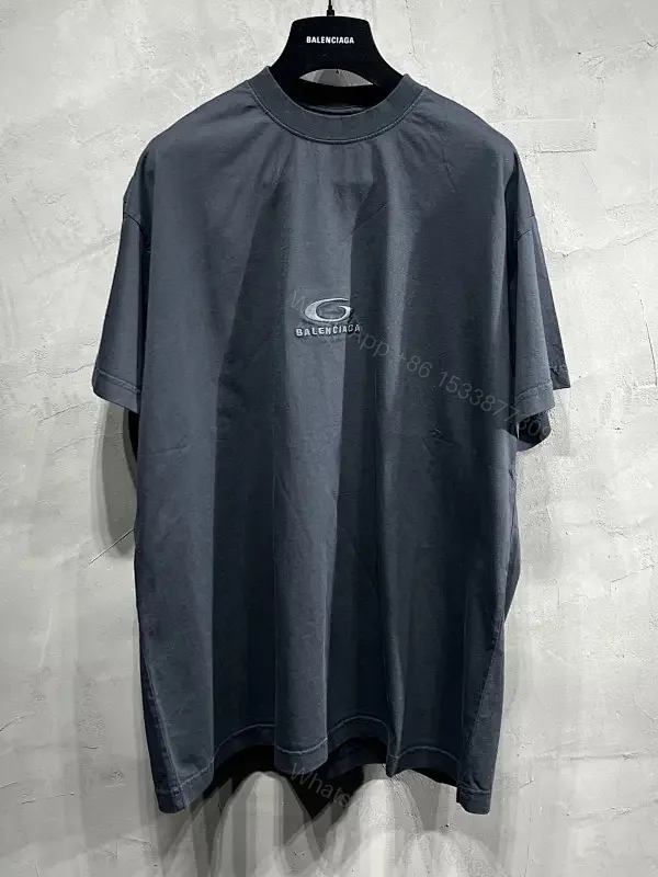 View 1 of Charcoal Cotton Oversized Tee — Minimalist Luxury, Everyday Essential