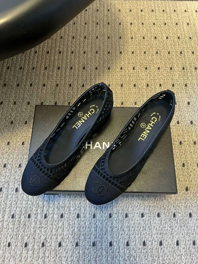 View 1 of Lace-Overlay Ballet Flats: Subtle Texture, All-Day Comfort