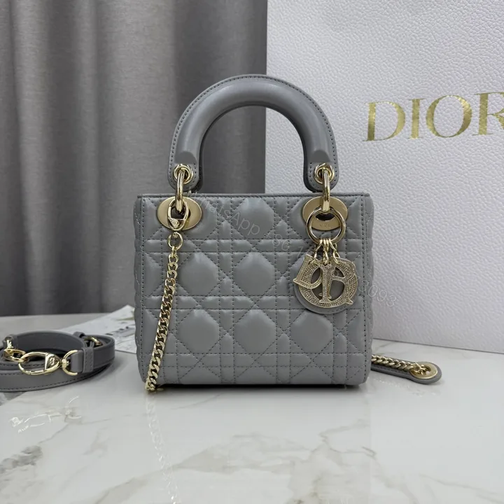 View 1 of Dior高仿霧灰Lady Dior女包小款實用設計百搭質感風格