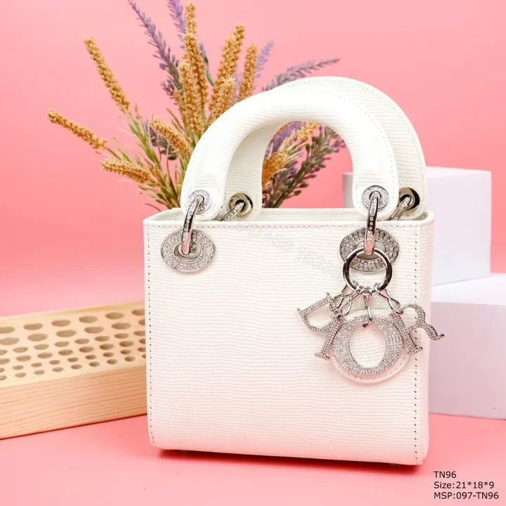 View 1 of Dior My Lady White Beaded Handbag 21x18x9cm