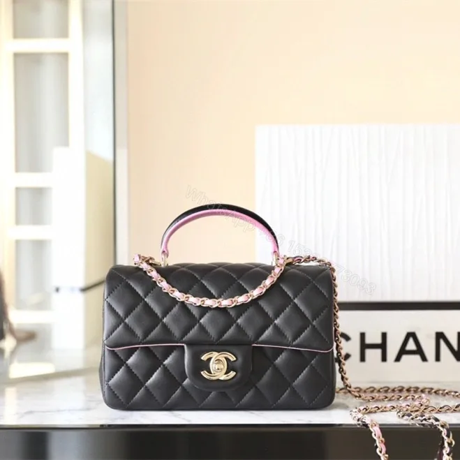 View 1 of 高仿Chanel23P系列黑粉雙拼口蓋包免檢版