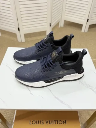 View 1 of navy blue and black Louis Vuitton sneakers