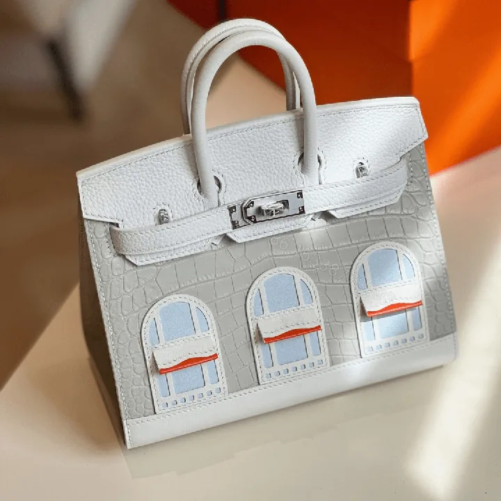 View 1 of Hermès Birkin 20 Sellier Faubourg House White Snow Palladium Hardware