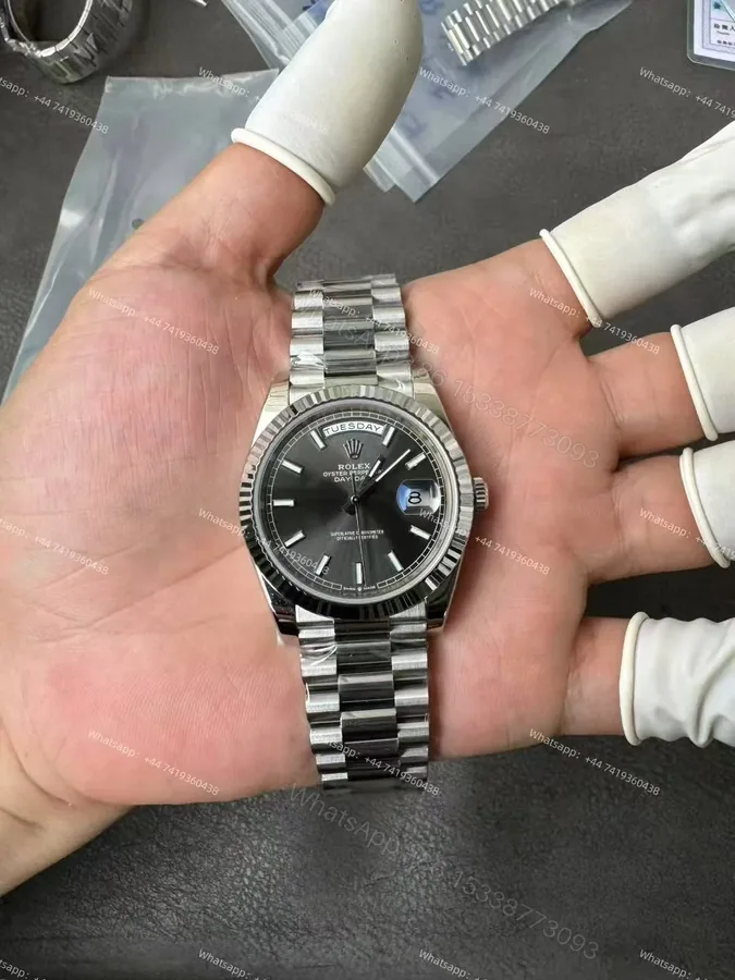 View 1 of Rolex Day-Date M228239-0060 1:1 Replica Gray Dial 40MM 3255 Movement Presidential Bracelet Super Clone Watch