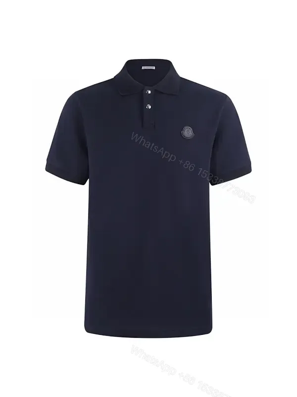 View 1 of Navy Cotton-Piqué Polo: Quiet Luxury Essential Polo