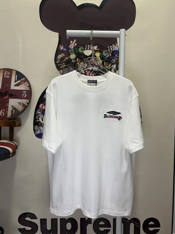 View 1 of Balenciaga 一比一 男款小Logo刺繡短袖T恤 簡約潮流款