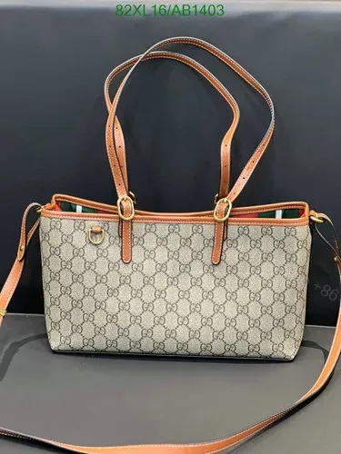 View 1 of Gucci GG Emblem Small Tote Bag with Leather Trim RML852