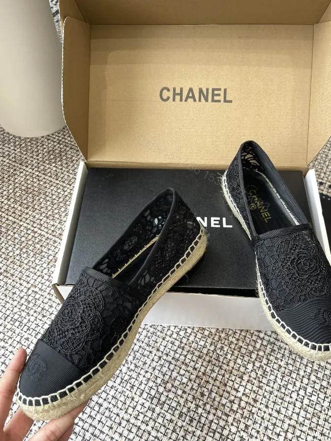View 1 of Lace-Detail Espadrille: Chic Comfort in Black
