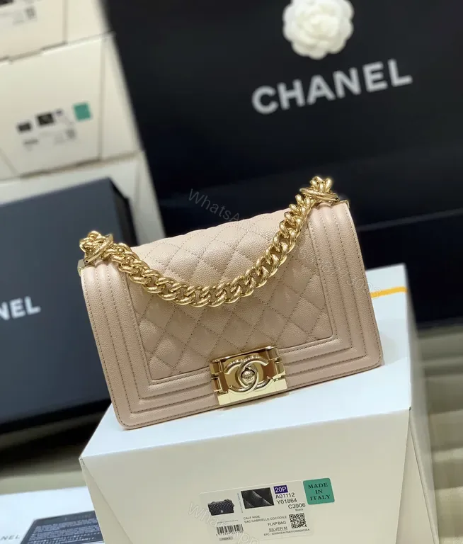 View 1 of Quilted Nude Shoulder Bag | Luxe Everyday Chic with Gold Chain