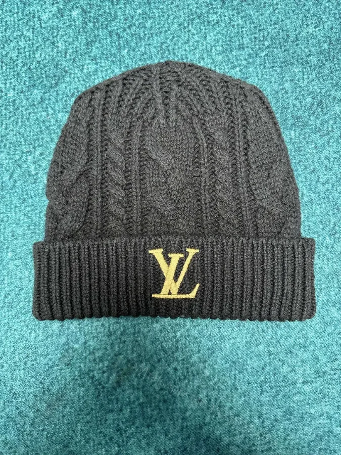View 1 of Cozy Luxe Knit Beanie with Gold Accent - Winter Warmth Style