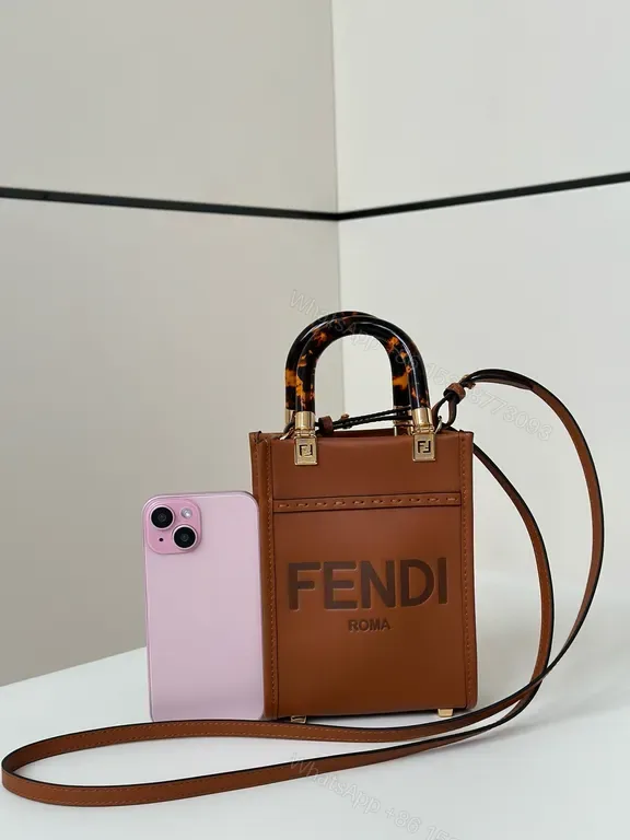 View 1 of Structured Mini Handbag: Bold Fendi Logo, Leather, Luxury
