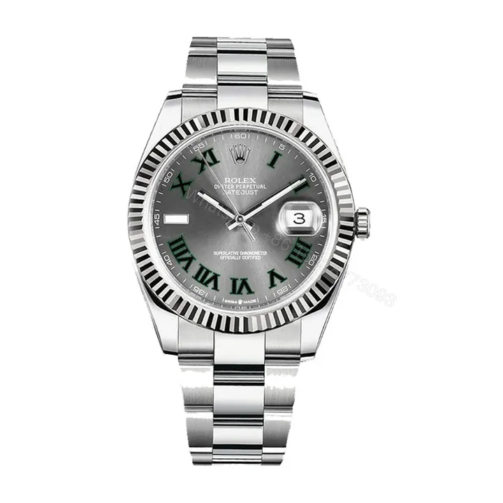 View 1 of Rolex Datejust 41 126334 Super Clone : White Rolesor Wimbledon Dial