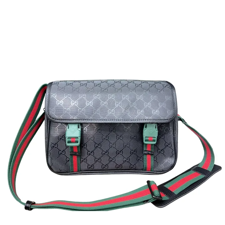 View 1 of GUCCI GG SUPREME CANVAS SMALL MESSENGER BAG BLACK 23CM