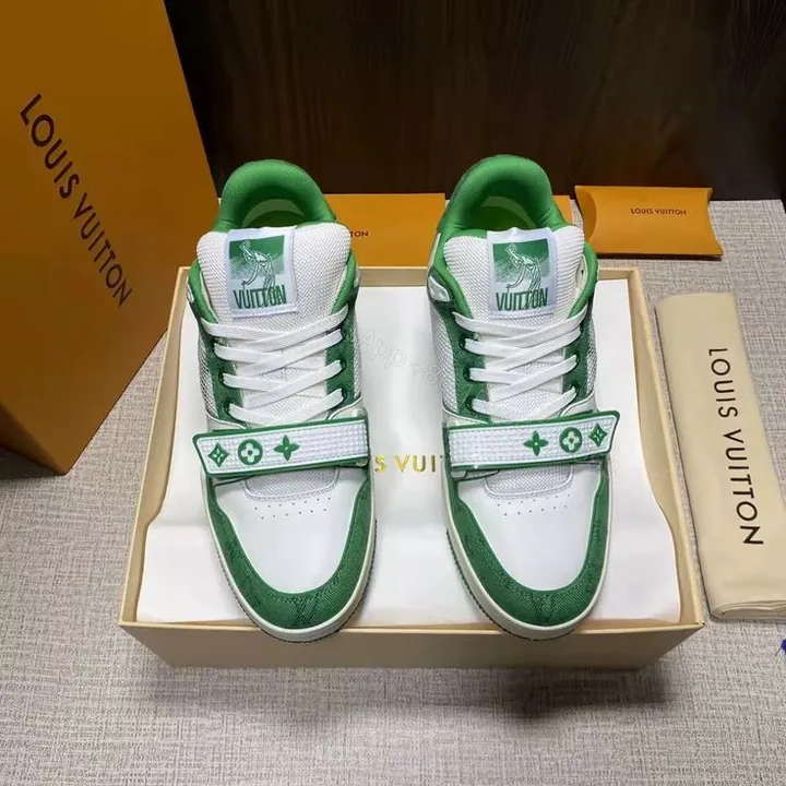 View 1 of Louis Vuitton LV Trainer Green Sneakers Replica